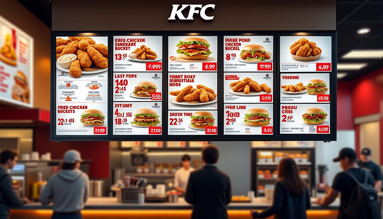découvrez les tarifs des menus kfc et choisissez votre repas préféré parmi une variété d'options délicieuses et abordables.
